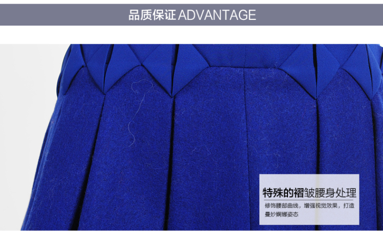 香影羊毛半身裙2015新款 冬装修身纯色短裙时尚拼接淑女百褶裙潮 黑色 L