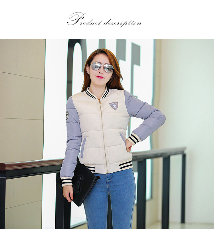 旭熙2015秋冬新款糖果色棉服加厚棒球夹克短外套女XQ502 粉红 XXL
