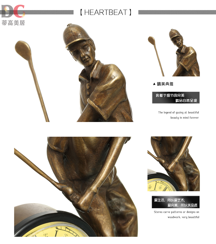 
                                        蒂高美居 欧式全铜装饰时钟工艺品 奢华别墅软装座钟摆件 创意家居办公室高档礼品摆设                