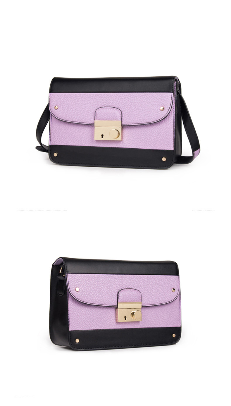 flipped斐莉德 欧美小方包时尚清晰锁扣青年撞色户外斜挎女包 绿色