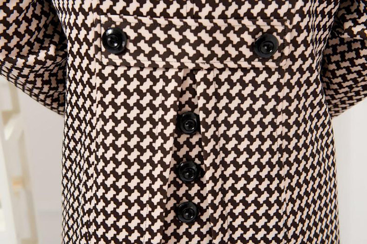 zzi 中老年女装妈妈装秋外套时尚小香风翻领双排扣长袖外套 米色格子