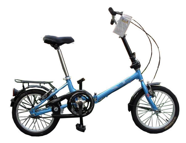 折叠自行车 16寸折叠车 快装单速折叠自行车 超小折叠车学生车 黑色