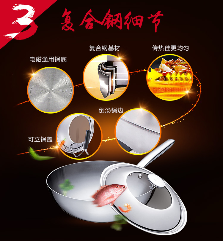 
                                        苏泊尔（SUPOR） 超值锅具套装组合 时尚炒锅 汤锅 CC30V1+ST20V1                