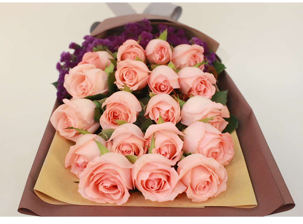 女生生日礼物全国花店配送上门生日花束 19朵香槟玫瑰礼盒