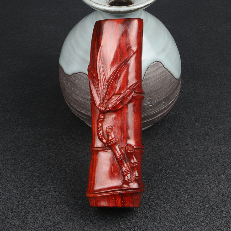 工艺品 木雕 广宇工艺 印度小叶紫檀野生林老料手工精雕手把件 竹节