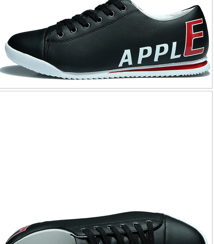 苹果(apple)韩版男鞋潮鞋子 青年学生运动休闲鞋 8898 黑色 42