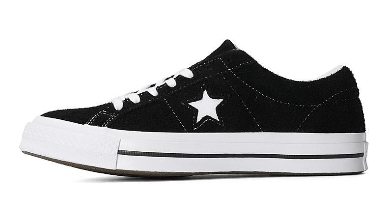 converse/匡威男鞋女鞋低帮帆布鞋one star复古系带硫化鞋情侣款黑色