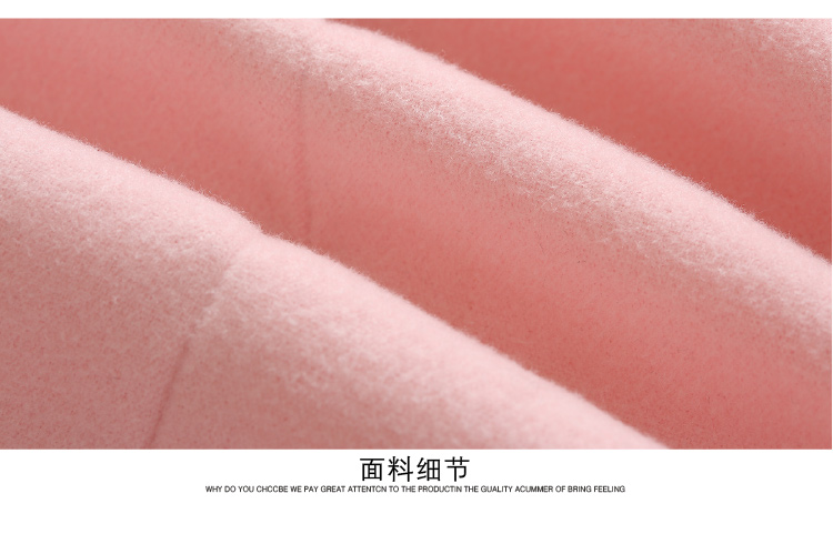 魁依2015秋冬季修身显瘦呢子大衣韩版休闲中长款西装潮 粉红色 L