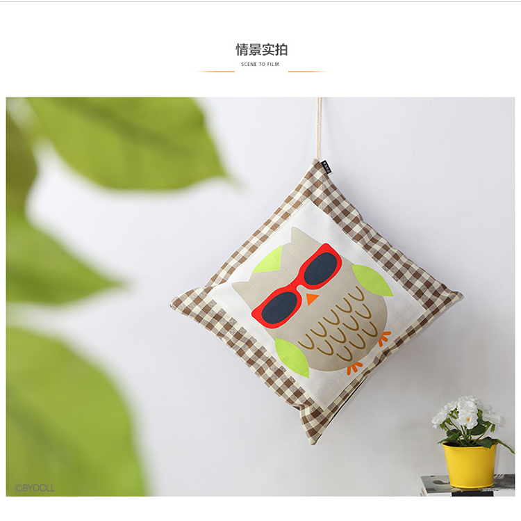 半岛良品 可爱卡通猫头鹰抱枕办公室靠垫汽车沙发靠枕护腰枕含芯 抱枕靠垫 橙色猫头鹰 抱枕套+1.1*1.5m抱枕被