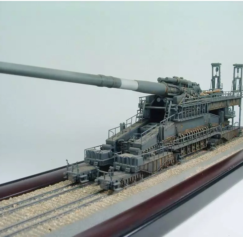 毫米大炮巨炮1/72德国800毫米多拉列车炮k5e列奥波德列车炮仿真模型 1