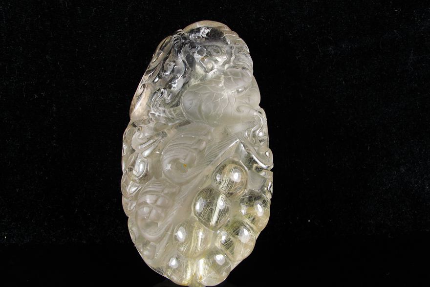 天然水晶发晶钛晶手把件龙229克厦门胜结拍卖