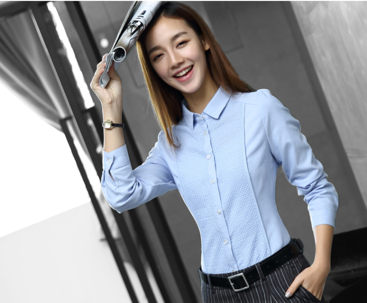 
                                        白衬衫女长袖棉立方2016秋装新款上衣加厚打底衫绣花修身棉衬衣女 本白 L                