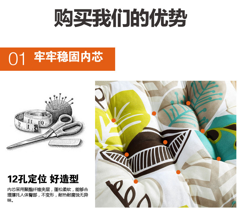 
                                        【买5送1】欧莱缦 坐垫椅子加厚印花坐垫椅垫椅子垫学生 印花坐垫花开四溢 40*40cm                