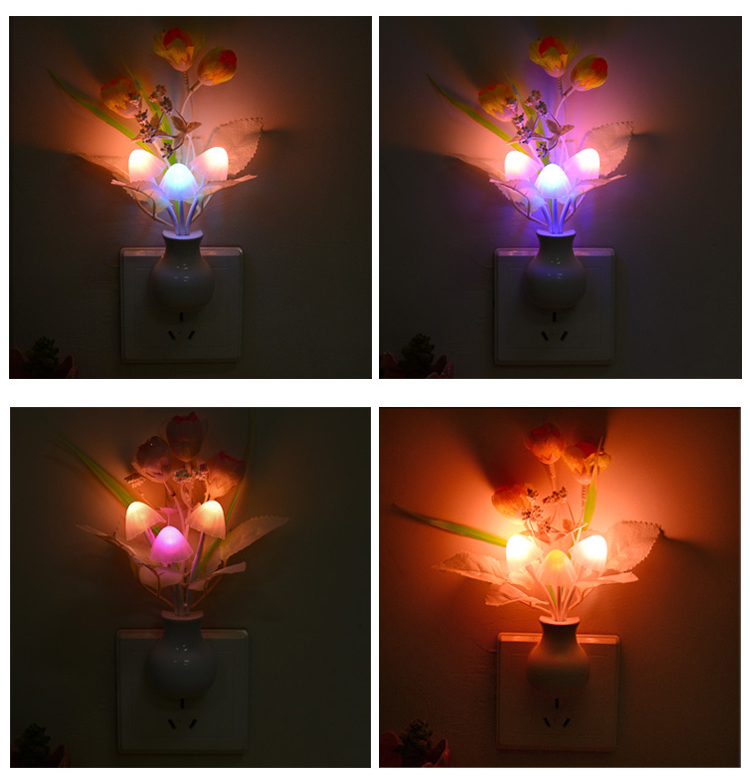 
                                        春笑 CX-MG20节能光控感应玫瑰小夜灯 喂奶灯 LED小夜灯 混色随机发货                