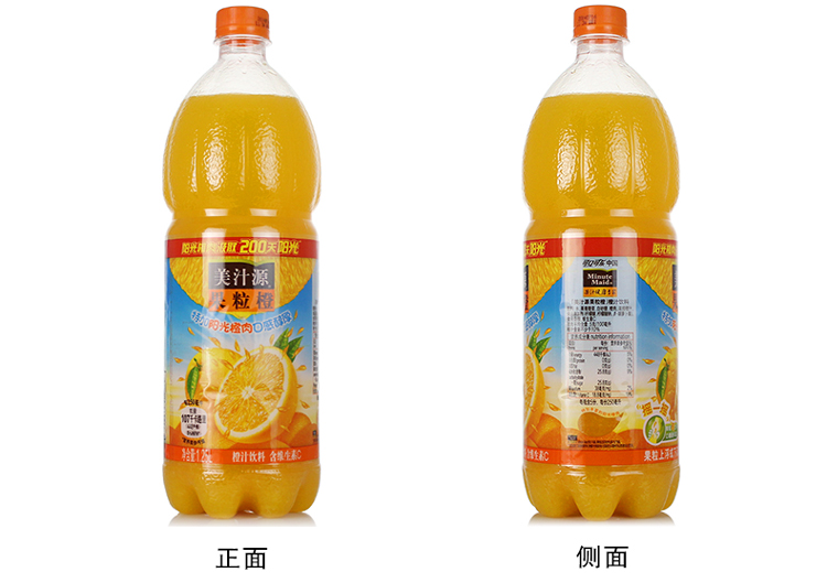 美汁源果粒橙1.25l*12瓶 塑包装