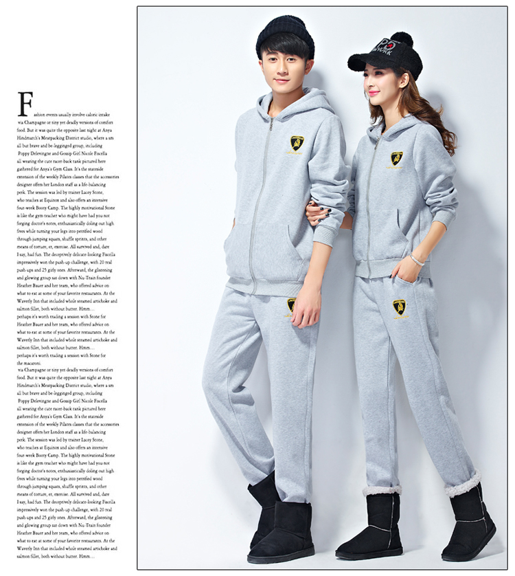 香雪露2015秋季新款印花男女长袖卫衣女情侣装休闲套装 A173 加绒加厚秋冬热销 男款M