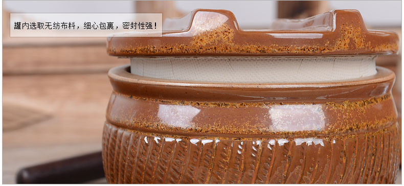 豪峰 密封窑变茶叶罐汝窑青花瓷陶瓷普洱罐储食罐密封茶罐糖果罐 青花瓷蝶恋花茶叶罐简装