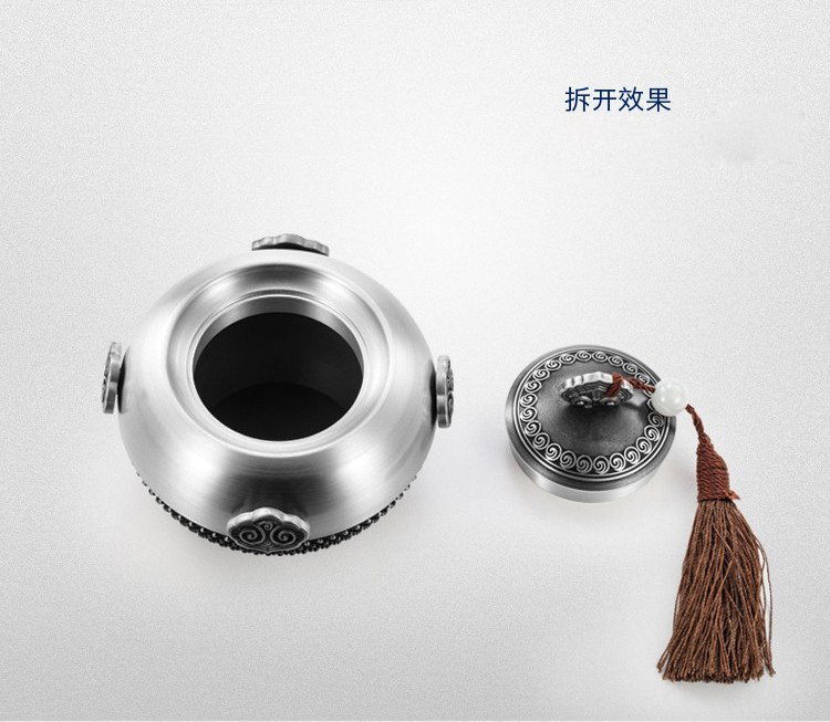 恒家福 锡罐正品 锡茶叶罐醒茶叶罐中号普洱装茶罐储茶 礼品茶具 礼盒