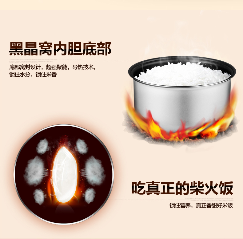 三角牌(Triangle)自动电饭煲4L 不粘锅内胆电饭锅 WXD-0412