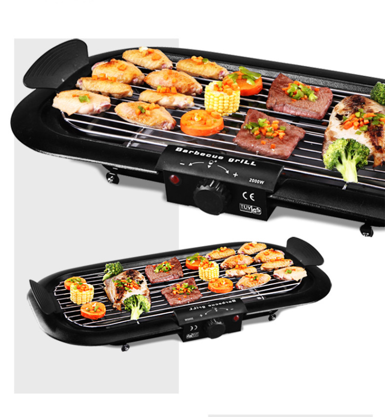 家用无烟支架烤炉电烧烤炉 大号立式阳台电烧烤架家庭烤串机 黑色