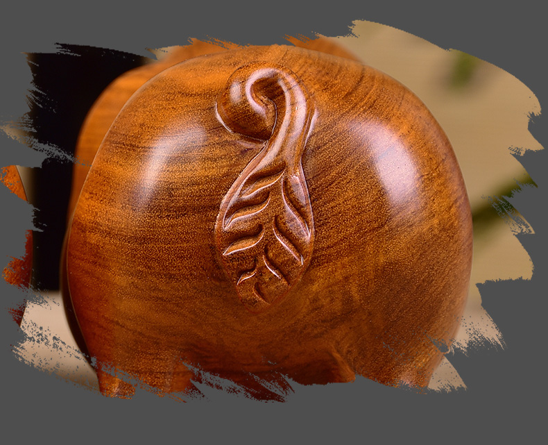 实木猪一对 生肖猪 客厅家居可爱办公室桌面摆设 红木雕刻工艺礼品