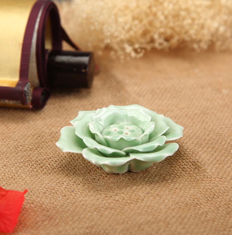 
                                        芳馨 景德镇陶瓷香插香盘 莲花香炉荷花荷叶线香盘 塔香锥香盘 盘香盘 B08                