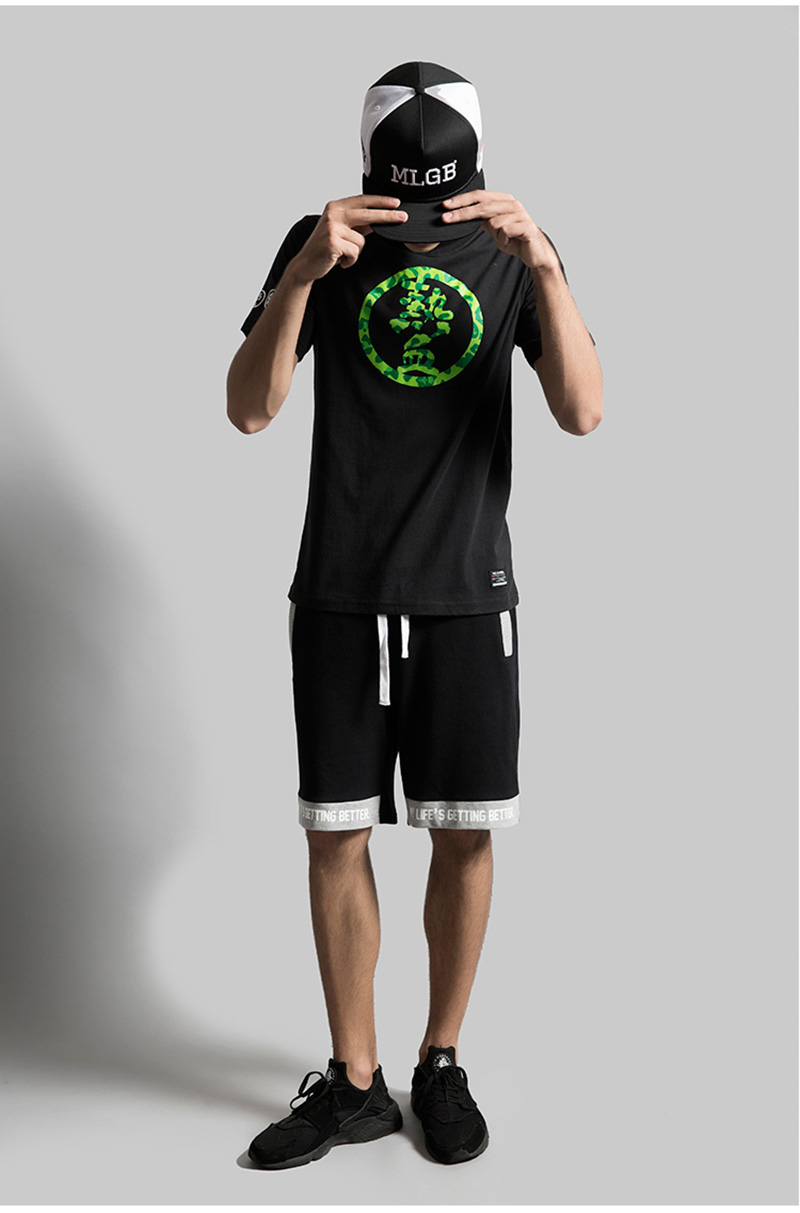 npc李晨nic潮牌mlgb2016夏季新款blackfever热血bf 迷彩休闲短袖t恤