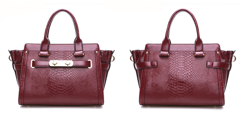 flipped斐莉德 欧美风鳄鱼纹纯色手提女包拉链笑脸包斜挎背包 黄棕色