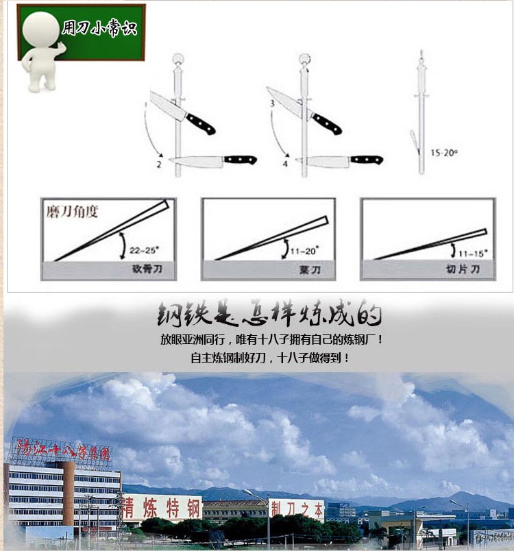 十八子作锋韵S2903 厨房不锈钢刀具 切片刀 斩骨刀 菜刀刀具套装