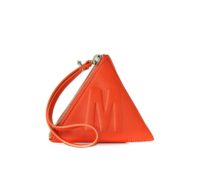 alexander mcqueen 女士三角形牛皮手拿包 红色 f【图片 价格 品牌