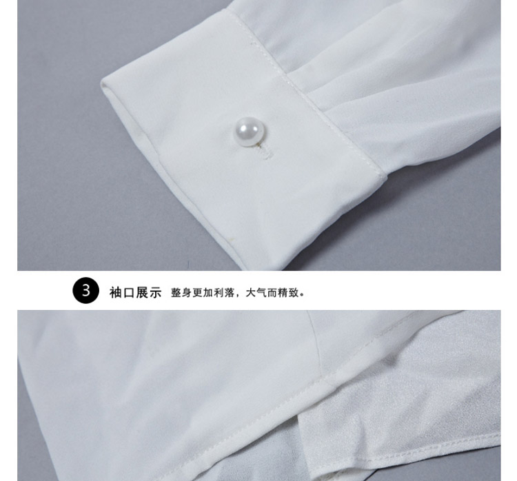 情稻 2016春季女装长袖衬衫女中长款白色衬衣潮 白色 M