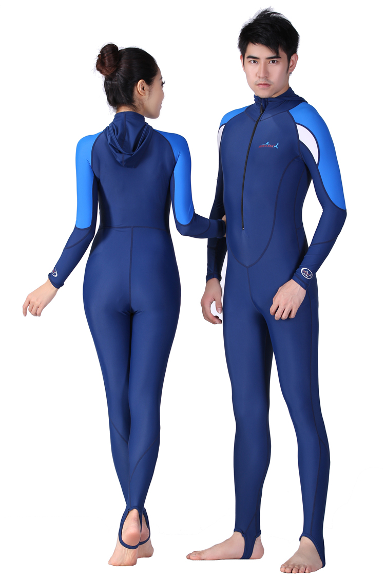 连体防晒潜水衣水母衣透气排汗快干浮潜服男女 女款粉色边 m