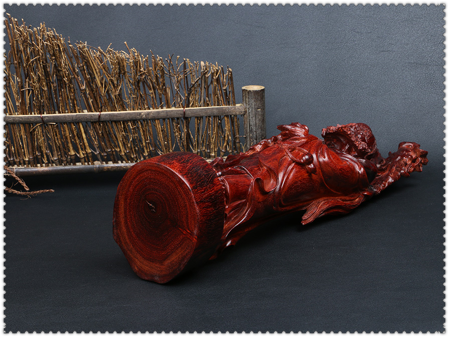 广宇工艺 小叶紫檀野生林老料纯手工精雕人物摆件 达摩 3#1030g