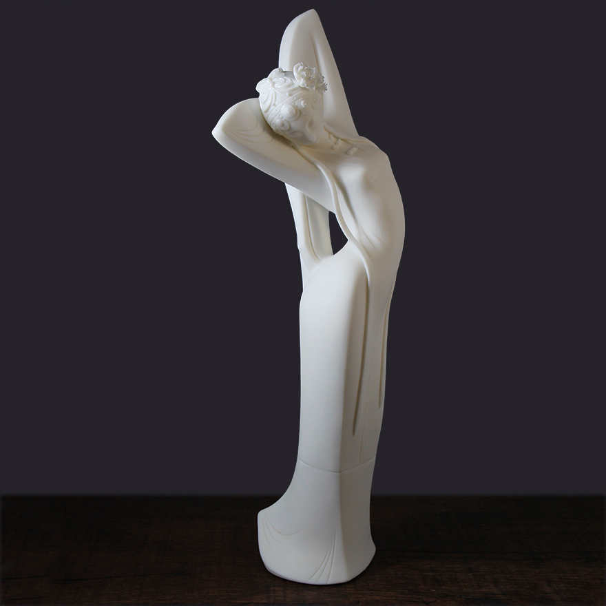 李锦峰牡丹亭精品白瓷雕塑金奖作品即刻拍