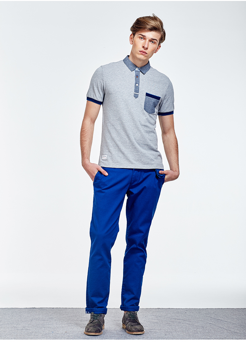 swjeans七匹狼男装青年新款夏季时尚休闲纯棉翻领修身运动风polo衫男