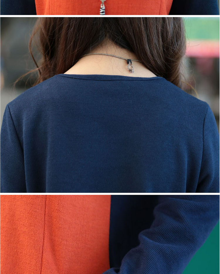 都哲2015春季大码宽松女卫衣胖mm中长款显瘦长袖上衣T恤 图片色 2XL