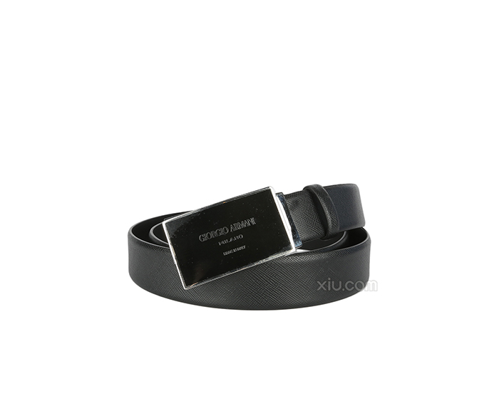 giorgio armani 乔治·阿玛尼 2015新品 男士logo真皮方形扣头休闲