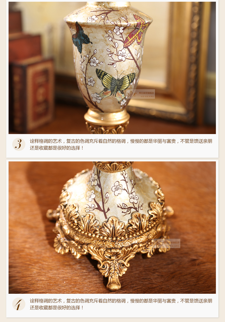 
                                        蒂拉欧式古典树脂五头烛台 复古餐桌蜡烛台家居摆件婚庆装饰摆设                