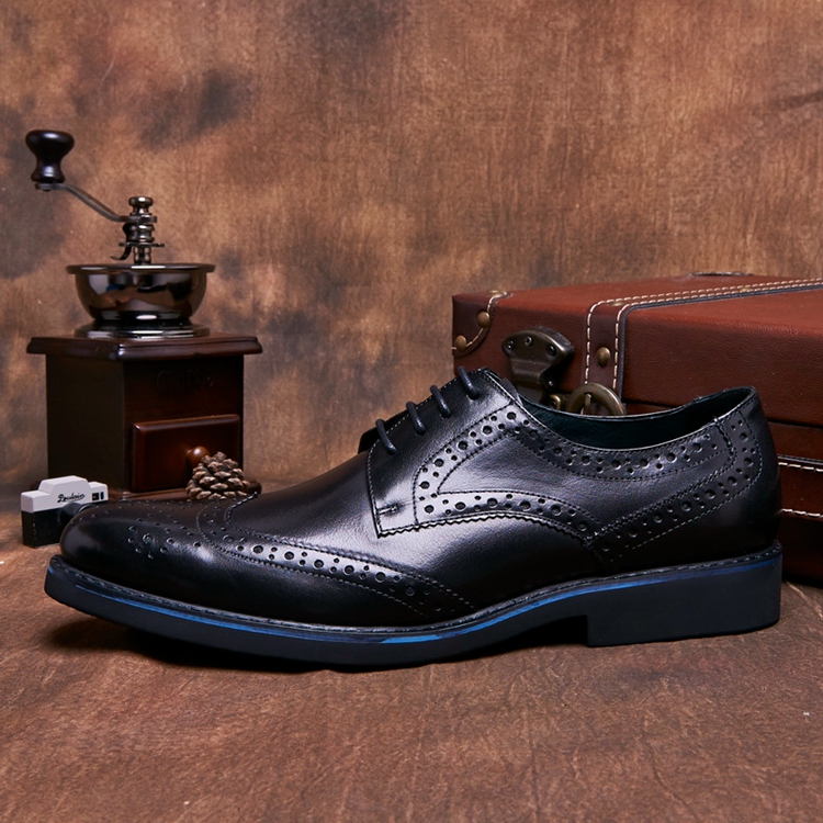 圣大欧玛尼四季英伦尖头皮鞋欧版正装结婚男鞋布洛克雕花商务鞋休闲工