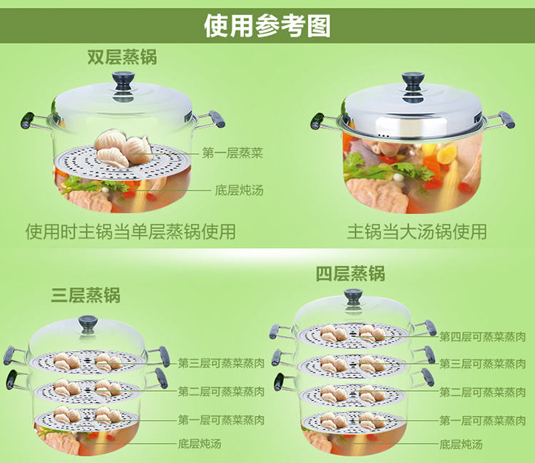 
                                        小熊多用多功能高效节能锅30cm六层不锈钢蒸锅加厚节能锅蒸蓖蒸笼煲汤锅蒸格蒸屉蒸汽锅炖锅 30cm加厚六层蒸锅保十年                