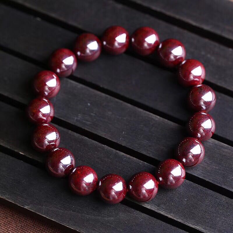 露梵芮上等原矿天然朱砂原石晶体紫金砂手链上等老料朱砂本命年佛珠