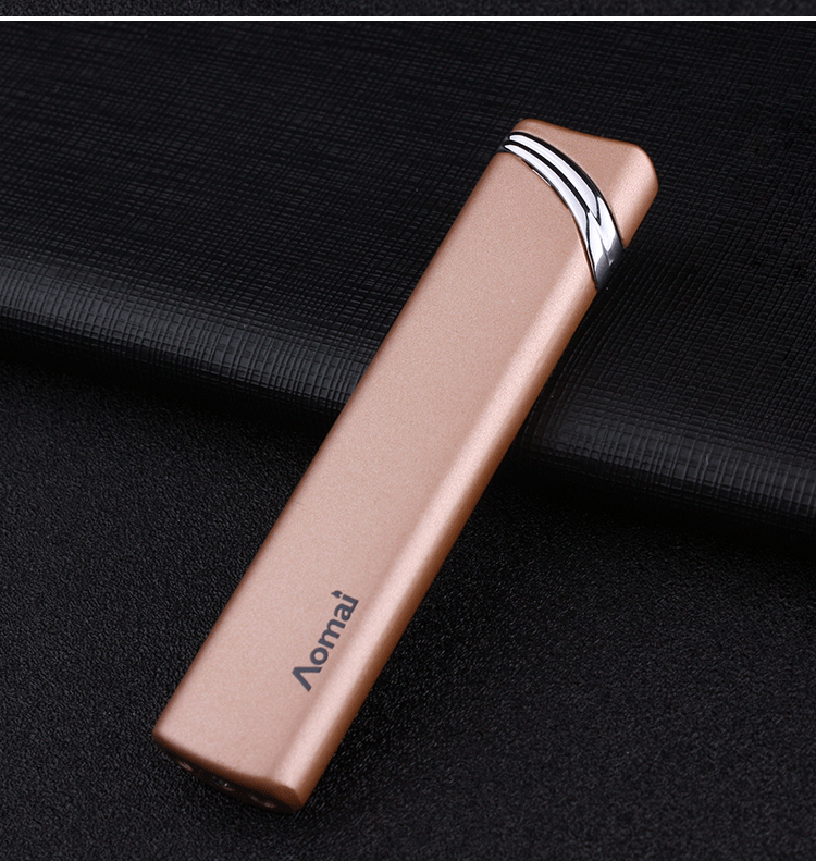 奥麦细长条防风充气打火机个性创意绿焰时尚男女点烟刻字礼物包邮