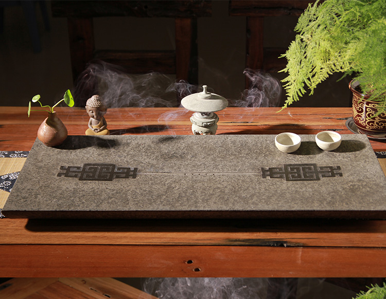 南帝珍淘器茶盘夔龙手工雕刻黑金石茶盘茶具茶台乌金石茶海夔龙篇