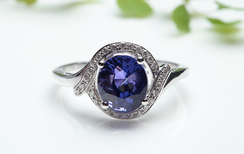 2.56克拉 变色蓝宝石戒指 主石免费保养