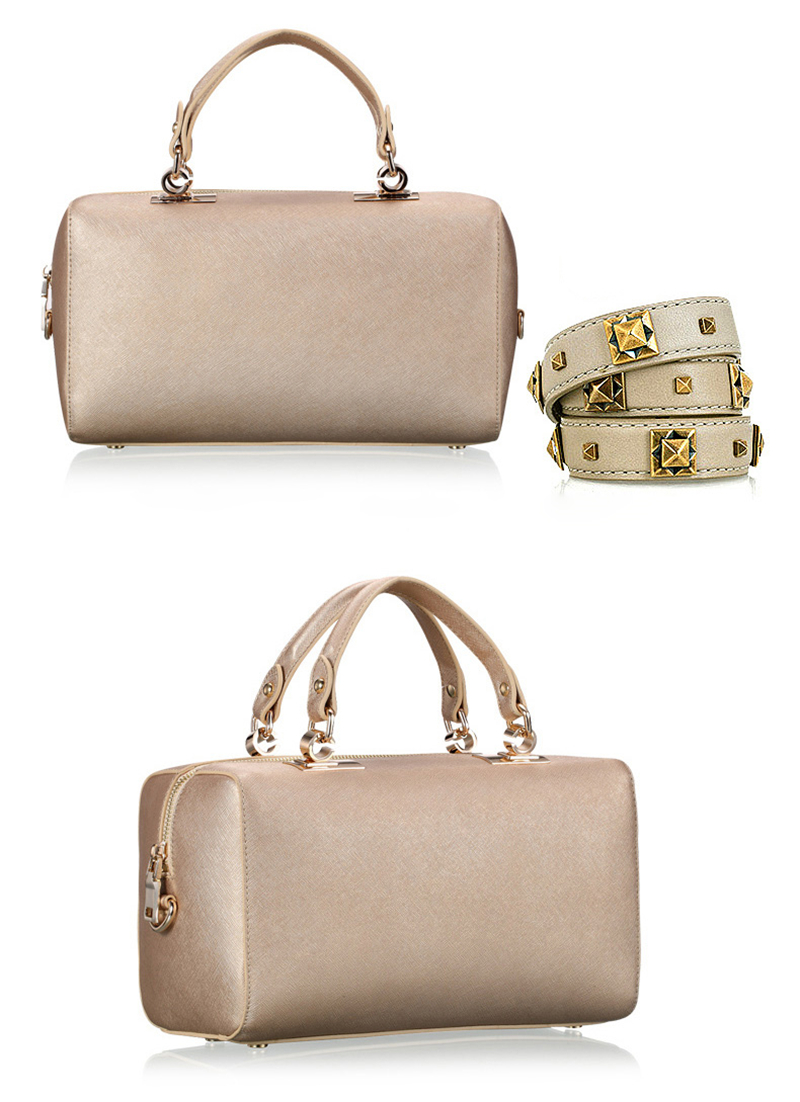 flipped斐莉德 春夏新品女包手提拉链头层牛皮旅行时尚斜挎潮背包