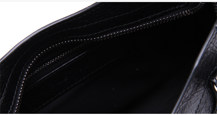 balenciaga巴黎世家羊皮材质经典机车元素女士手提单肩两用包 黑色1