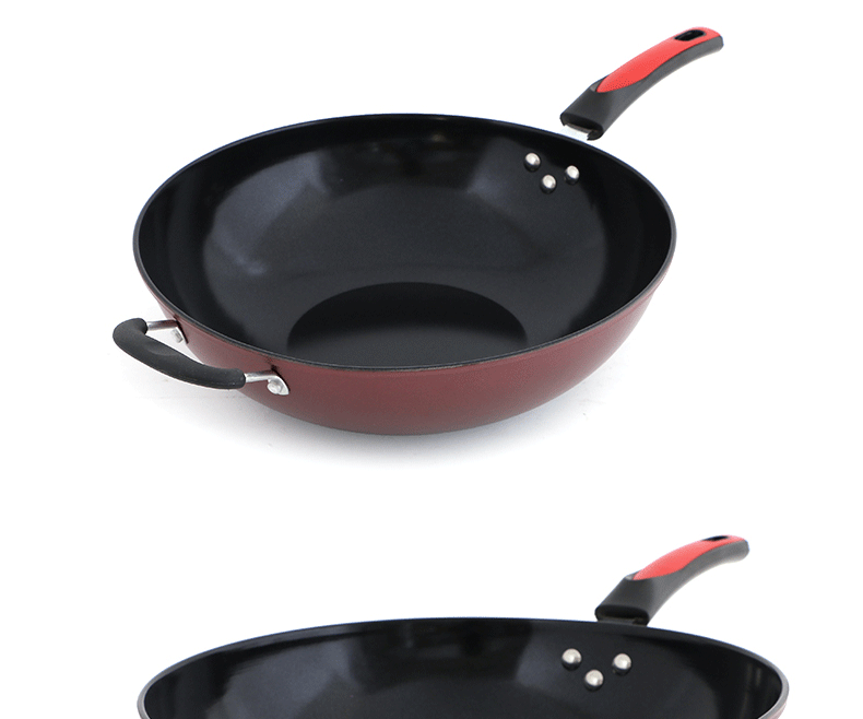 
                                        厨老大炒锅不粘锅无油烟炒菜锅煎锅铁锅 烹饪锅具 34cm                