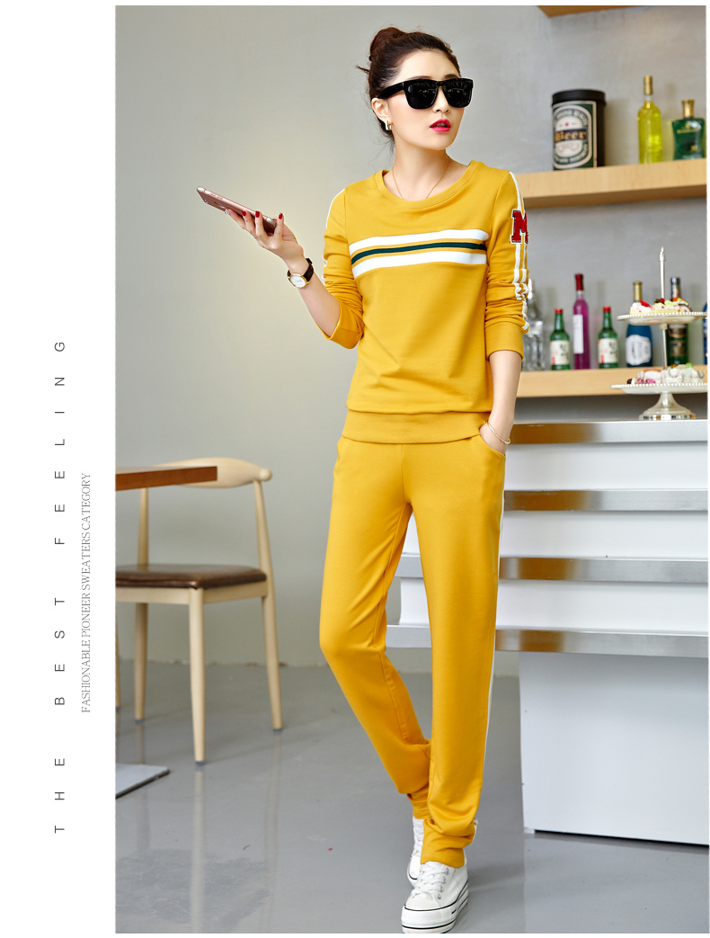 
                                        托西尼 卫衣女套装2017春秋新款棉休闲运动两件套7118 红色 XL/120斤左右                