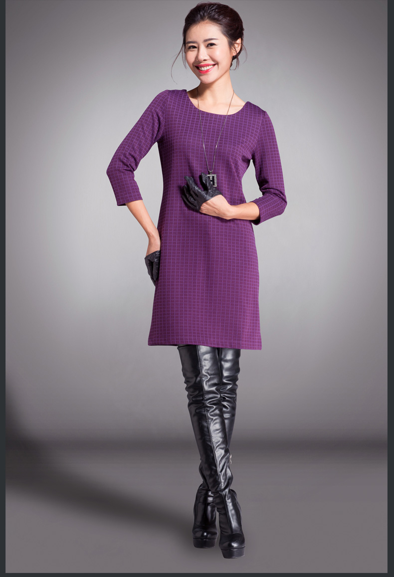 fanruke凡濡柯2016春季时尚新款专柜正品欧系女装收腰显瘦七分袖中长