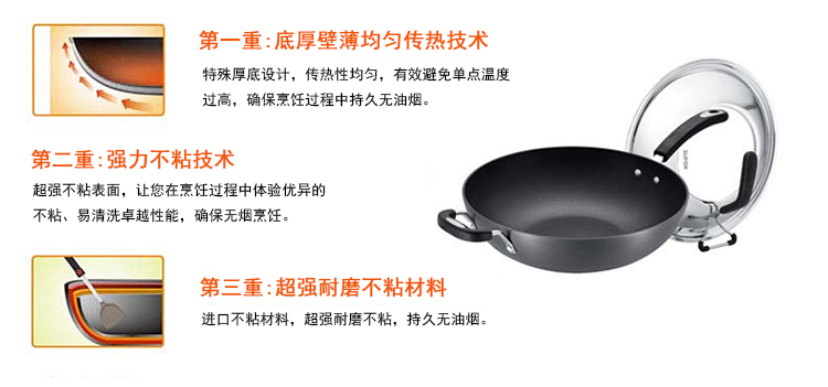 苏泊尔(SUPOR)铸铁炒锅真不锈铁锅 32cm无涂层生铁锅炒菜锅具电磁炉通用FC32L1